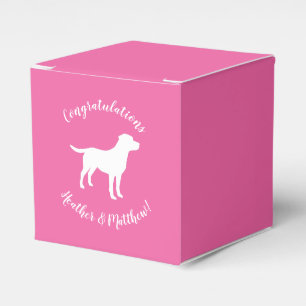 Pink SIlhouette Lab Dog Puppy Baby SHower Favour Box