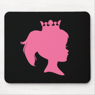 Pink Silhouette Princess T-shirts and Gifts Mouse Pad