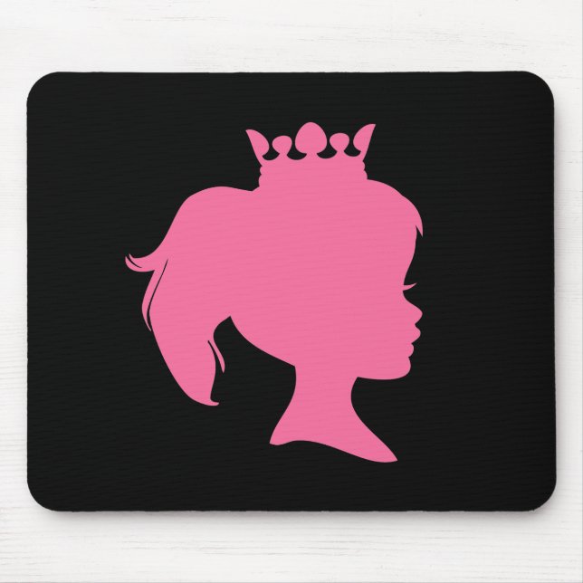 Pink Silhouette Princess T-shirts and Gifts Mouse Pad (Front)
