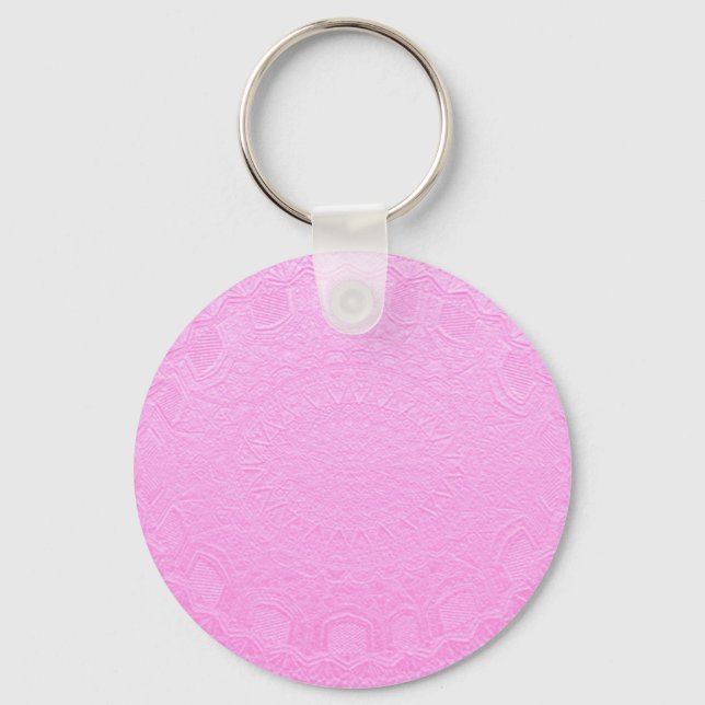 Pink Silken Engraved Look : Add Text or Image Key Ring (Front)