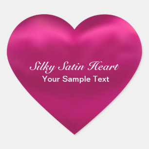 Pink Silky Satin Heart Sticker