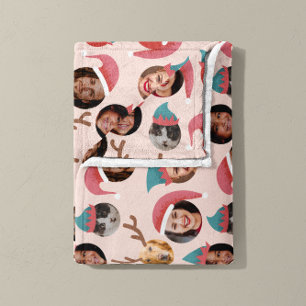 Pink Silly Christmas Crew Six Photos Fleece Blanket