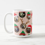 Pink Silly Christmas Hat Dog Photo Collage Coffee Mug<br><div class="desc">This funny and very merry Christmas gift mug will delight friends and family when you personalise it with the photos of your kids, family, friends and pets putting the whole crazy cast of characters in silly holiday Santa and elf hats. There is even a pair of reindeer antlers for that...</div>