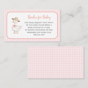Pink Silly Goose Baby shower book request Enclosure Card