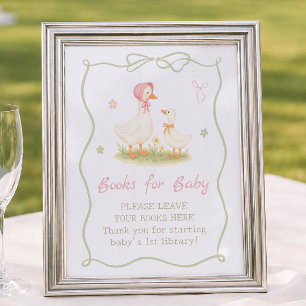 Pink Silly Goose Baby shower Books for Baby Poster