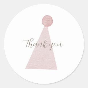 Pink silly goose Birthday Hat thank you Sticker