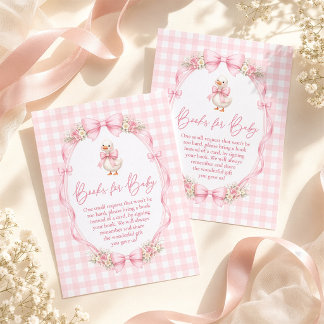 Pink Silly Goose Books for Baby Baby Shower Enclosure Card