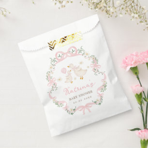 Pink Silly Goose Coquette Bow Girl Baby Shower Favour Bags