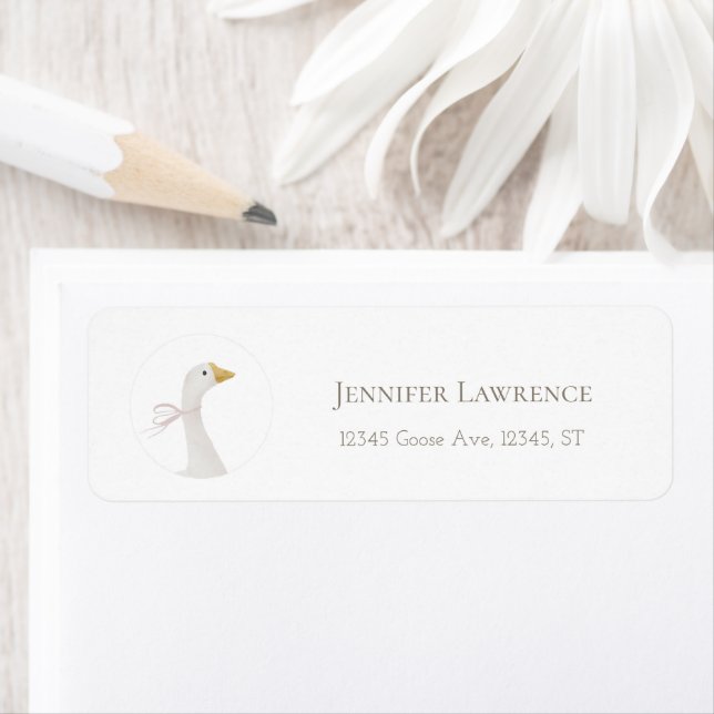 Pink Silly Goose Return Address Label (Insitu)