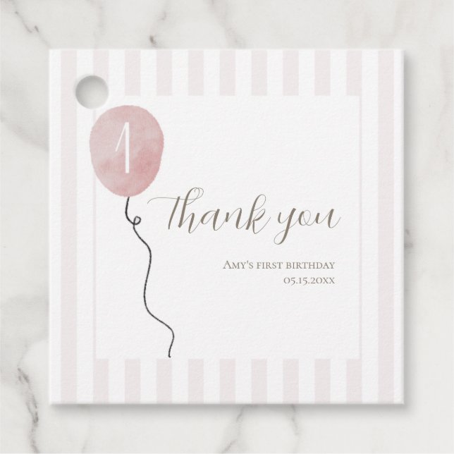 Pink Silly Goose Square Favour Tag (Front)