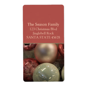 Pink silver baubles Christmas address