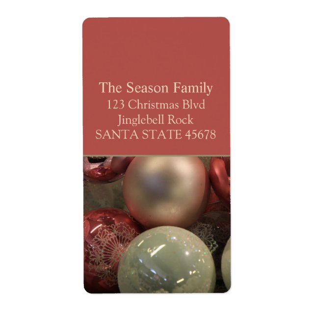 Pink silver baubles Christmas address (Front)