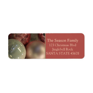 Pink silver baubles Christmas address