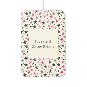 Pink Silver Black Stars Sparkle & Shine Car Air Freshener