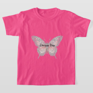 Pink Silver Butterfly Personalized T-Shirt