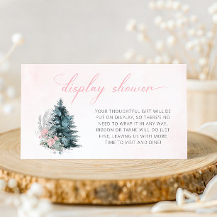 Pink Silver Christmas Baby Shower Display Shower Enclosure Card