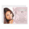 Pink Silver Diamond Bow & Tiara Quinceanera Invite