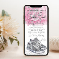 Pink Silver Diamond Sneaker Ball Birthday Phone