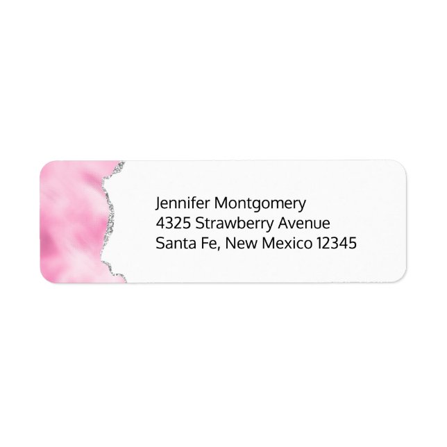 Pink & Silver Faux Glitter Border Stylish (Front)