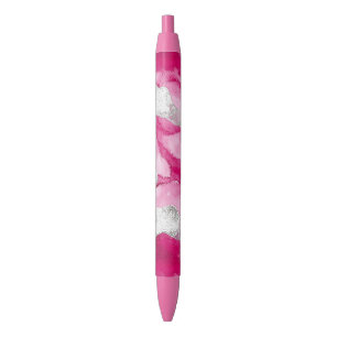 Pink Silver Glam Abstract  Black Ink Pen