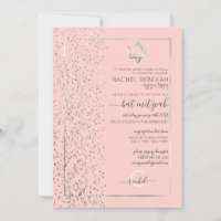Pink Silver Glitter Confetti Side Bat Mitzvah