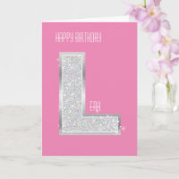 Pink Silver Letter L