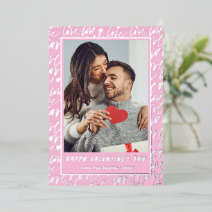 Pink & Silver Love Valentines Day Photo