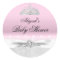 Pink & Silver Princess Tiara Baby Shower Sticker