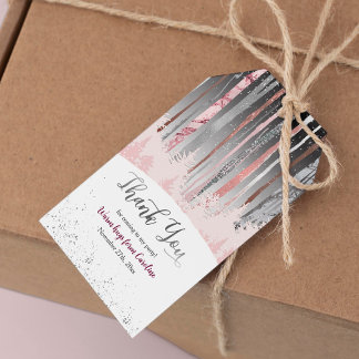 Pink Silver Snowy Mystic Wood Birthday Gift Tags