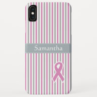 Pink & Silver Stripes custom monogram cases