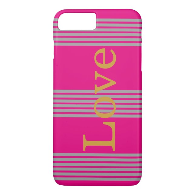 Pink Silver Stripes Personalised Case-Mate iPhone Case (Back)