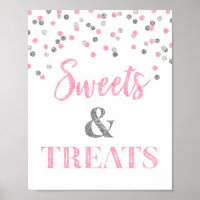 Pink Silver Sweets & Treats Dessert Table