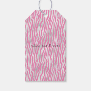 Pink Silver Zebra Gift Tags