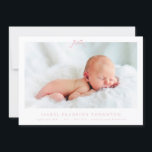 pink simple bow photo baby birth announcement<br><div class="desc">Welcome to the world, little one! It's time to introduce your arrival with your baby birth announcement card. Edit to your own custom design, the perfect card for your baby's introduction is here. The perfect baby birth announcement card is here to share your joy with family and friends. THIS CARD...</div>
