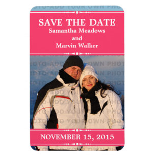Pink Simple Chic Photo Save the Date Magnet