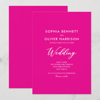 pink SIMPLE CLASSIC elegant WEDDING INVITE