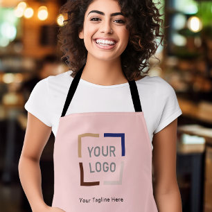 Pink Simple Custom Company Logo personalised black Apron
