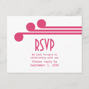 Pink Simple Deco Chic RSVP Postcard