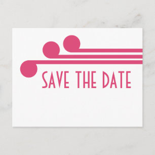 Pink Simple Deco Chic Save the Date Postcard