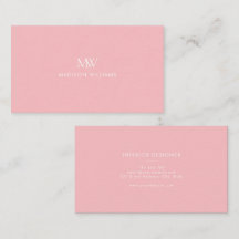 Pink Simple Elegant Modern Monogram