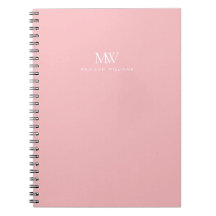 Pink Simple Elegant Modern Monogram