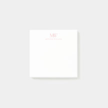 Pink Simple Elegant Modern Monogram