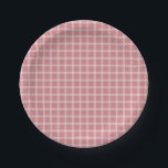 Pink Simple Gingham Gender Neutral Baby Shower Paper Plate<br><div class="desc">Simple Gingham Gender Neutral Baby Shower paper plates features a soft gingham plaid on bold,  solid colours.</div>