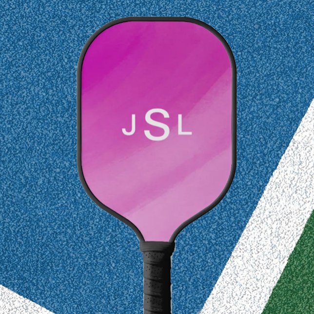 Pink simple initials cute sports gift for her pickleball paddle (Creator Uploaded)