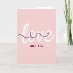 Pink Simple Love You Card