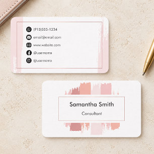 Pink Simple Modern Business Card