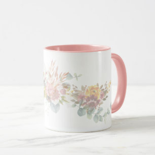 Pink Simple Modern colourful floral flower for her Mug