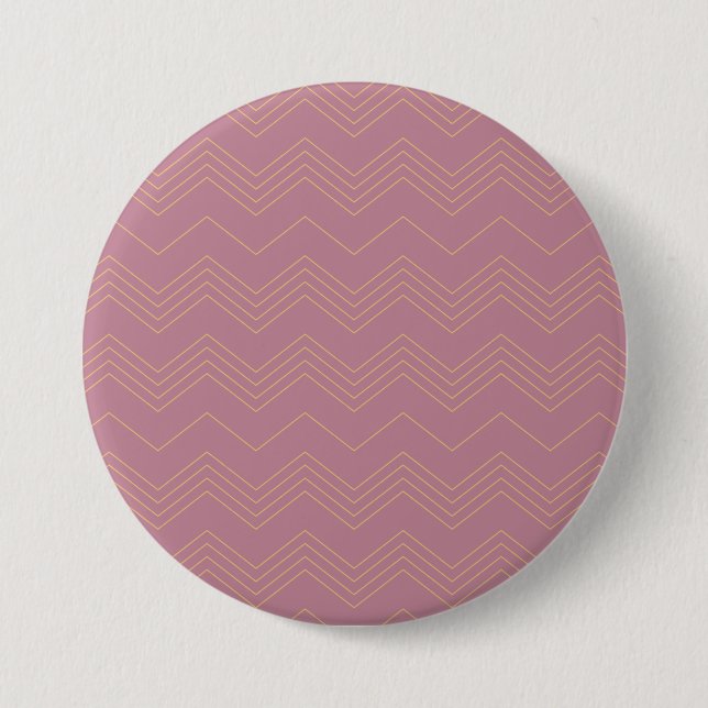 Pink, simple, modern, cool, trendy zigzag pattern 7.5 cm round badge (Front)