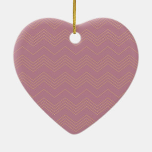 Pink, simple, modern, cool, trendy zigzag pattern ceramic tree decoration