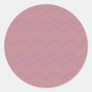 Pink, simple, modern, cool, trendy zigzag pattern classic round sticker